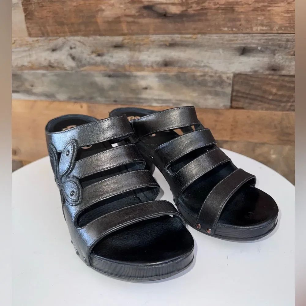 RARE Dansko Nigella Black Leather Floral Studded Mules - EU 40 EUC - Picture 8 of 11